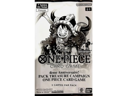 Booster One Piece Card Game Treasure Campaign 4�me Anniversaire - 3 Cartes � collectionner Fran�aise