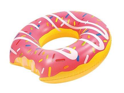 BOUEE GONFLABLE DONUT GEANT FRAISE 119 CM - JEU PISCINE