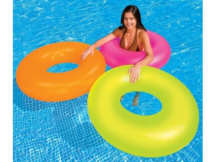 Bouee gonflable geante 91 cm jaune fluo givre - Intex - 59262np