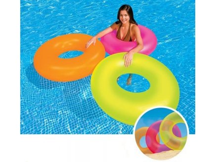 Bouee gonflable geante 91 cm vert fluo givre - Intex - 59262np