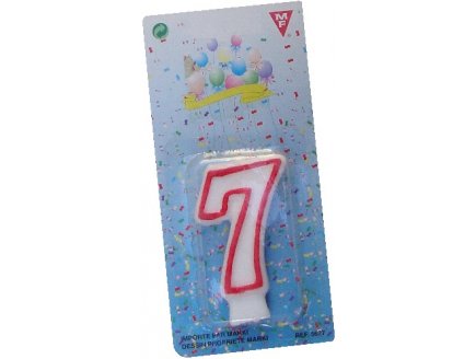 BOUGIE D'ANNIVERSAIRE : CHIFFRE N 7 - ACCESSOIRE POUR GATEAU