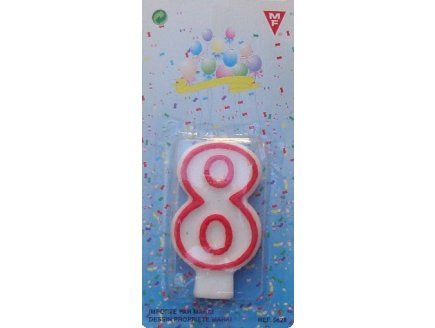 BOUGIE D'ANNIVERSAIRE : CHIFFRE N 8 - ACCESSOIRE POUR GATEAU