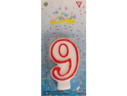 BOUGIE D'ANNIVERSAIRE : CHIFFRE N 9 - ACCESSOIRE POUR GATEAU