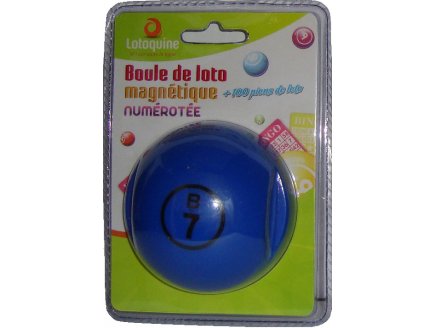 BOULE DE LOTO MAGNETIQUE NUMEROTEE BLEU + 100 PIONS DE LOTO - RAMASSE PIONS - LOTOQUINE