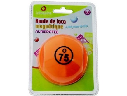 BOULE DE LOTO MAGNETIQUE NUMEROTEE JAUNE + 100 PIONS DE LOTO - RAMASSE PIONS - LOTOQUINE