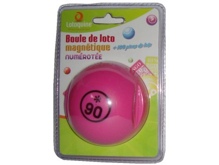 BOULE DE LOTO MAGNETIQUE NUMEROTEE ROSE + 100 PIONS DE LOTO - RAMASSE PIONS - LOTOQUINE