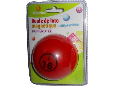 BOULE DE LOTO MAGNETIQUE NUMEROTEE ROUGE + 100 PIONS DE LOTO - RAMASSE PIONS - LOTOQUINE