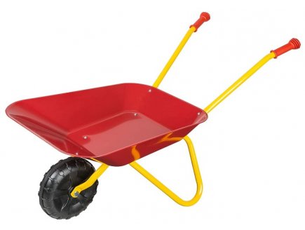 BROUETTE METAL ENFANT ROUGE / JAUNE CHARGE 30 KG - OUTILLAGE - JOUET JARDINAGE