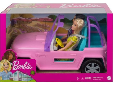 BUGGY 4X4 BEACH CRUISER + 2 POUPEES BARBIE - MATTEL - GVK02 - VOITURE DECAPOTABLE