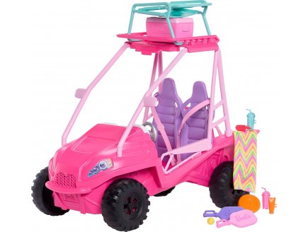 Buggy de la plage rose 4x4 Beach Détectives + 11 accessoires - Mattel - JFV68 - Voiture décapotables
