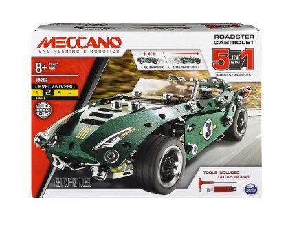 Cabriolet retro friction 5 modeles - Meccano - 24204 - jeu de construction metal