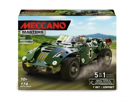 Cabriolet Roadster à rétrofriction 5 modèles - Meccano Masters - 25204 - Jeu construction Voiture de course