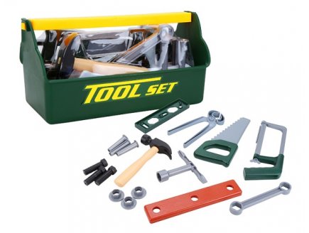 CAISSE A OUTILS 19 PIECES TOOL SET VERTE - JOUET BRICOLAGE ENFANT - JEU D'IMITATION