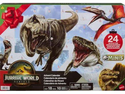 Calendrier de l'avent Jurassic World Rebirth 24 surprises (18 Dinosaures inclus & accessoires) - Mattel JGB67