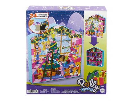 Calendrier de l'avent polly pocket noel 2024 - maison, poupees, accessoires - Mattel - hwp33