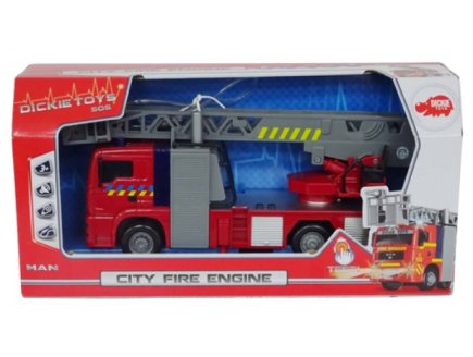 CAMION DE POMPIER GRANDE ECHELLE MAN SONORE ET LUMINEUX 30 CM - DICKIE TOYS SOS