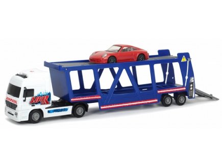 CAMION TRANSPORTEUR 38 CM + 1 VOITURE PORSCHE - DICKIE TOYS CITY - 203746006