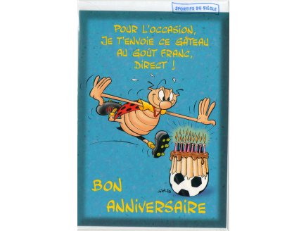 Carte Anniversaire animal rigolo foot + enveloppe - Carterie - Football sportif - Enfant - Adulte - Fille - Garcon (39)