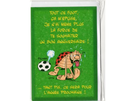 CARTE BON ANNIVERSAIRE ANIMAUX RIGOLO FOOT + ENVELOPPE - CARTERIE - FOOTBALL SPORTIF - ENFANT - ADULTE - FILLE - GARCON (22)