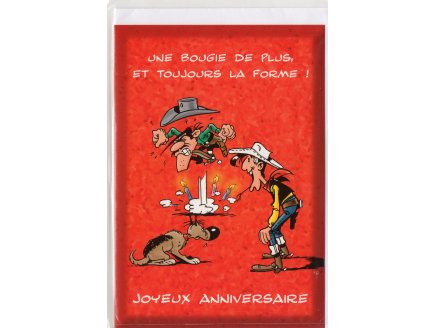 CARTE D'ANNIVERSAIRE LUCKY LUKE + ENVELOPPE - CARTERIE THEME BD - JOYEUX ANNIVERSAIRE (6)