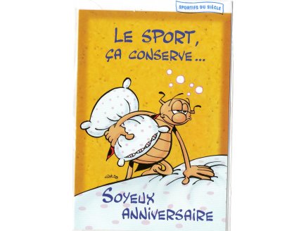 CARTE D'ANNIVERSAIRE SPORTIF BD - LE SPORT SA CONSERVE - CARTE  ANIMAUX ENFANT ADULTE (14)