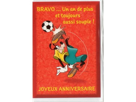 CARTE GOOFY / DINGO FOOTBALL DISNEY + ENVELOPPE - FOOT - CARTERIE SPORT - ENFANT - ADULTE - FILLE - GARCON (5)
