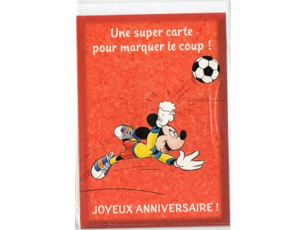 CARTE JOYEUX ANNIVERSAIRE MICKEY FAIT DU FOOT + ENVELOPPE - CARTERIE SPORT FOOTBALL - ENFANT - ADULTE - FILLE - GARCON (3)