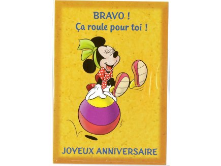 CARTE JOYEUX ANNIVERSAIRE MINNIE + ENVELOPPE - CARTERIE DISNEY - DESSIN ANIME - ENFANT - ADULTE - FILLE - GARCON (20)
