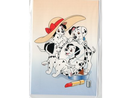 CARTE LES 101 DALMATIENS DISNEY + 1 ENVELOPPE - CHIEN - ENFANT - ADULTE - FILLE - GARCON (74)