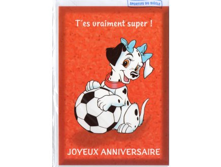  CARTE LES 101 DALMATIENS DISNEY : JOYEUX ANNIVERSAIRE + ENVELOPPE - SPORT - FOOT - ENFANT - ADULTE - FILLE - GARCON (10)