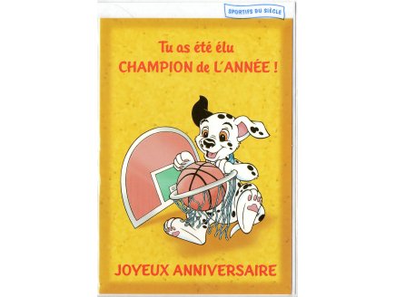 CARTE LES 101 DALMATIENS DISNEY : JOYEUX ANNIVERSAIRE - SPORT BASKET + ENVELOPPE - ENFANT - ADULTE - FILLE - GARCON (19)