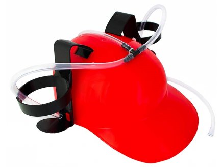 CASQUE A BIERE ROUGE 2 SUPPORTS - BOIRE - BOISSON - MATCH DE FOOT