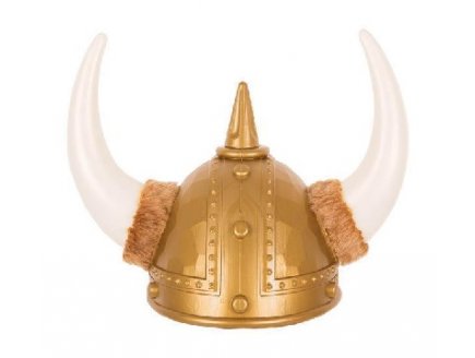 CASQUE VIKING OR AVEC POINTE ET FOURRURE ADULTE