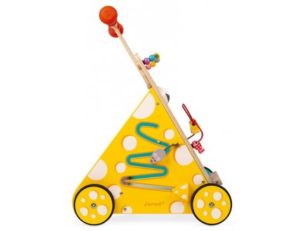 Chariot multi-activites en bois chat - Janod - j08005 - trotteur bebe