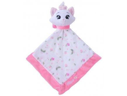 CHAT MARIE DOUDOU PLAT LANGE BLANC ET GRIS 40 X 40 CM - PELUCHE DISNEY LES ARISTOCHATS - NICOTOY