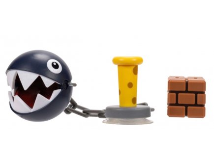 Chomp avec bloc : Figurine Super Mario 5 cm - Figurine Nintendo articulé - Jakks