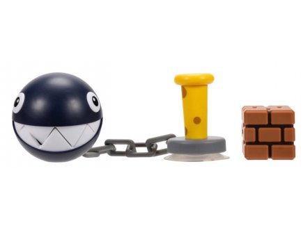Chomp avec bloc : Figurine Super Mario 5 cm - Figurine Nintendo articulé - Jakks