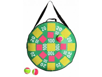 CIBLE VELCRO GONFLABLE RONDE 50 CM AVEC BALLES - JEU DE TIR - FLECHETTES