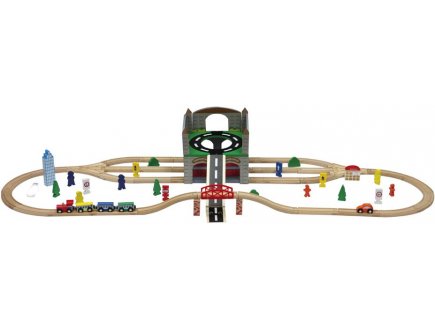 Grand circuit de train en bois, Coffret train en bois 70 Grand circuit de train en bois, Coffret train en bois 70