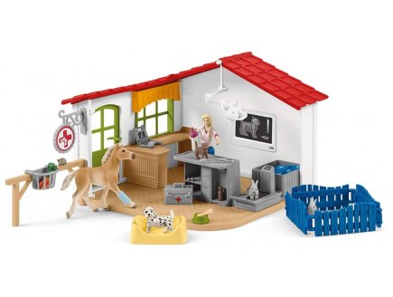 Clinique veterinaire avec animaux domestiques - farm world - Schleich - 42502