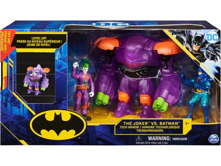 COFFRET 2 FIGURINES 10 CM : BATMAN ET LE JOKER + ARMURE TECHNOLOGIQUE - DC - SPIN MASTER - 20131531