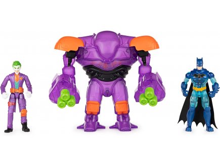 Coffret 2 figurines 10 cm : batman et le Joker + armure technologique - dc - spin master - 20131531