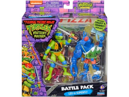Coffret 2 figurines : Léonardo et Superfly 12 cm - Les Tortues Ninja Mutant Mayhem - TMNT - Turtles - Giochi Preziosi