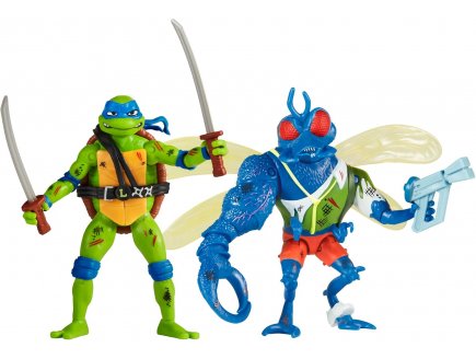 Coffret 2 figurines : Léonardo et Superfly 12 cm - Les Tortues Ninja Mutant Mayhem - TMNT - Turtles - Giochi Preziosi