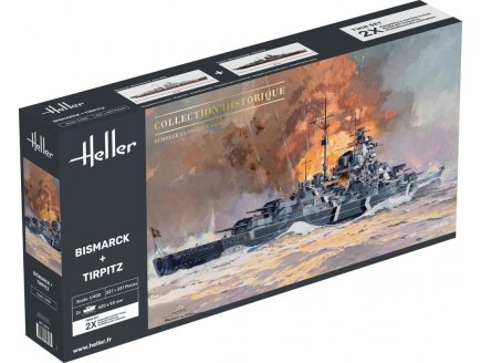 COFFRET 2 MAQUETTES : BATEAU BISMARCK ET TIRPITZ - BATEAU MILITAIRE - ECHELLE 1/400 - HELLER - 85078