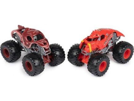 Coffret 2 monster jam 1/64 serie 25 : octon8er vs crushstation - vehicule miniature metal - Spin master