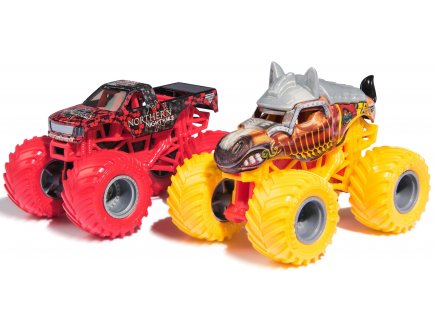 Coffret 2 monster jam 1/64 serie 31 : knightmare et northern knightmare - vehicule miniature metal - Spin master