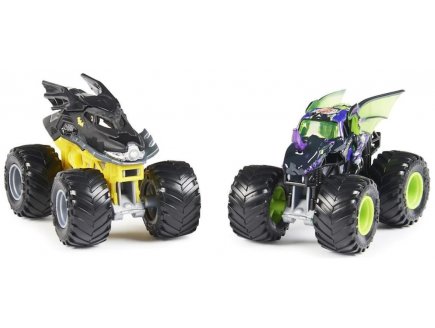 Coffret 2 monster jam : bakugan dragonoid et batman - vehicule miniature metal noir - Spin master