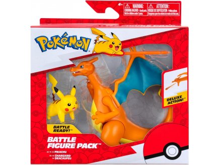 COFFRET 2 POKEMON BATTLE FIGURE DRACAUFEU + PIKACHU - POKEMON - FIGURINE ACTION - BANDAI