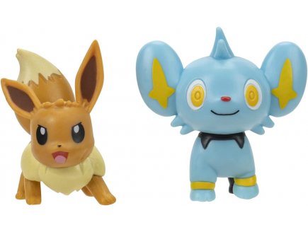 Coffret 2 pokemon battle figure evoli + lixy - pokemon - figurine action - Bandai